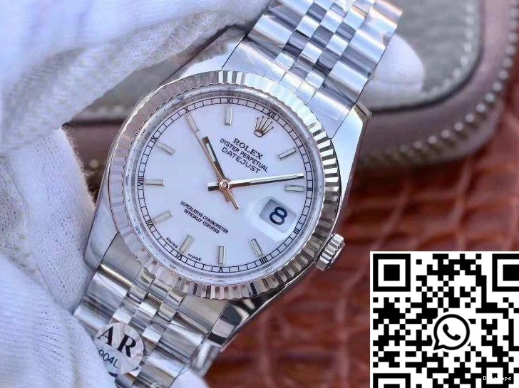 36mm AR Rolex White Dial Factory 116234 Datejust Enamel 1203